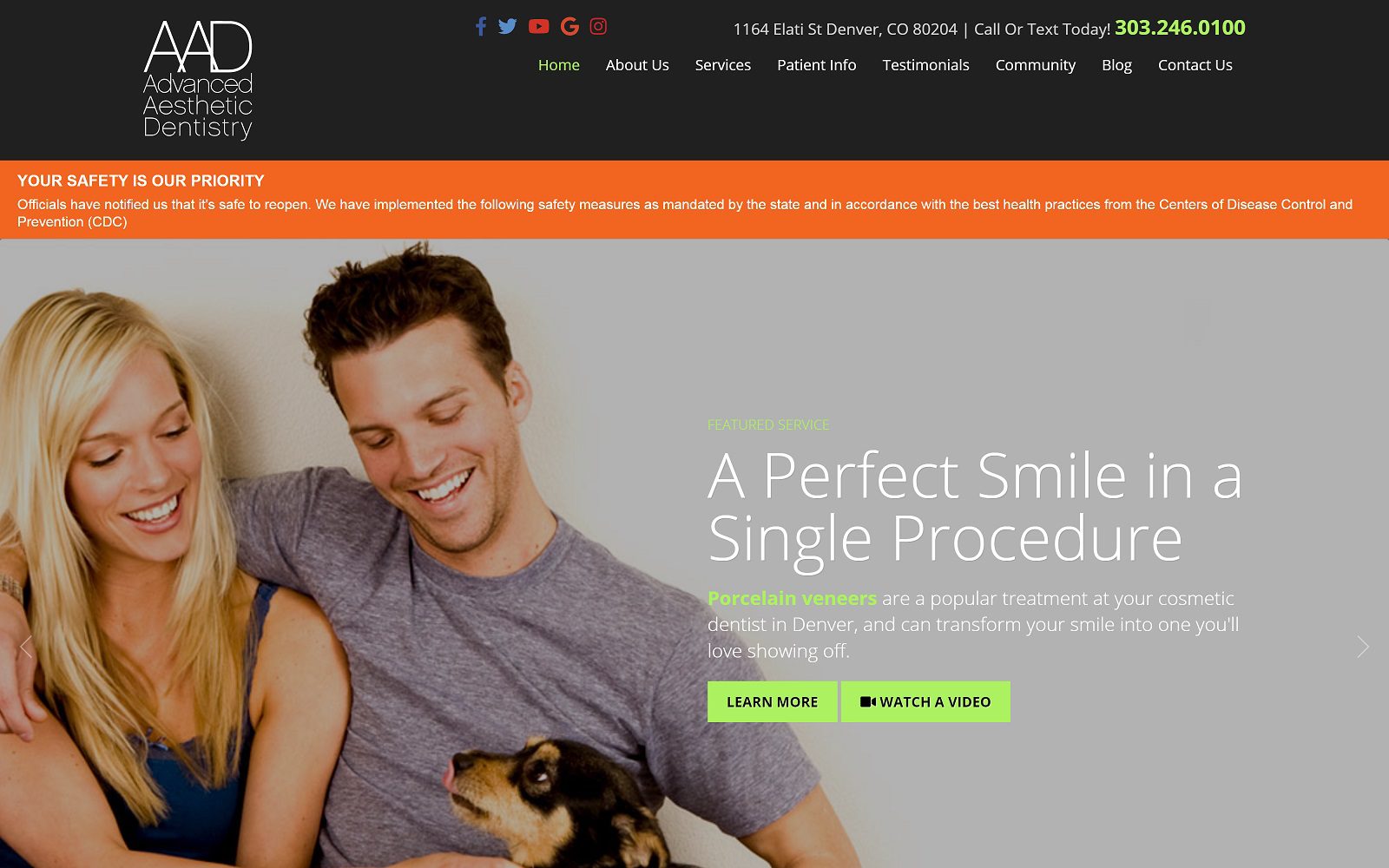 The Screenshot of Advanced Aesthetic Dentistry Website