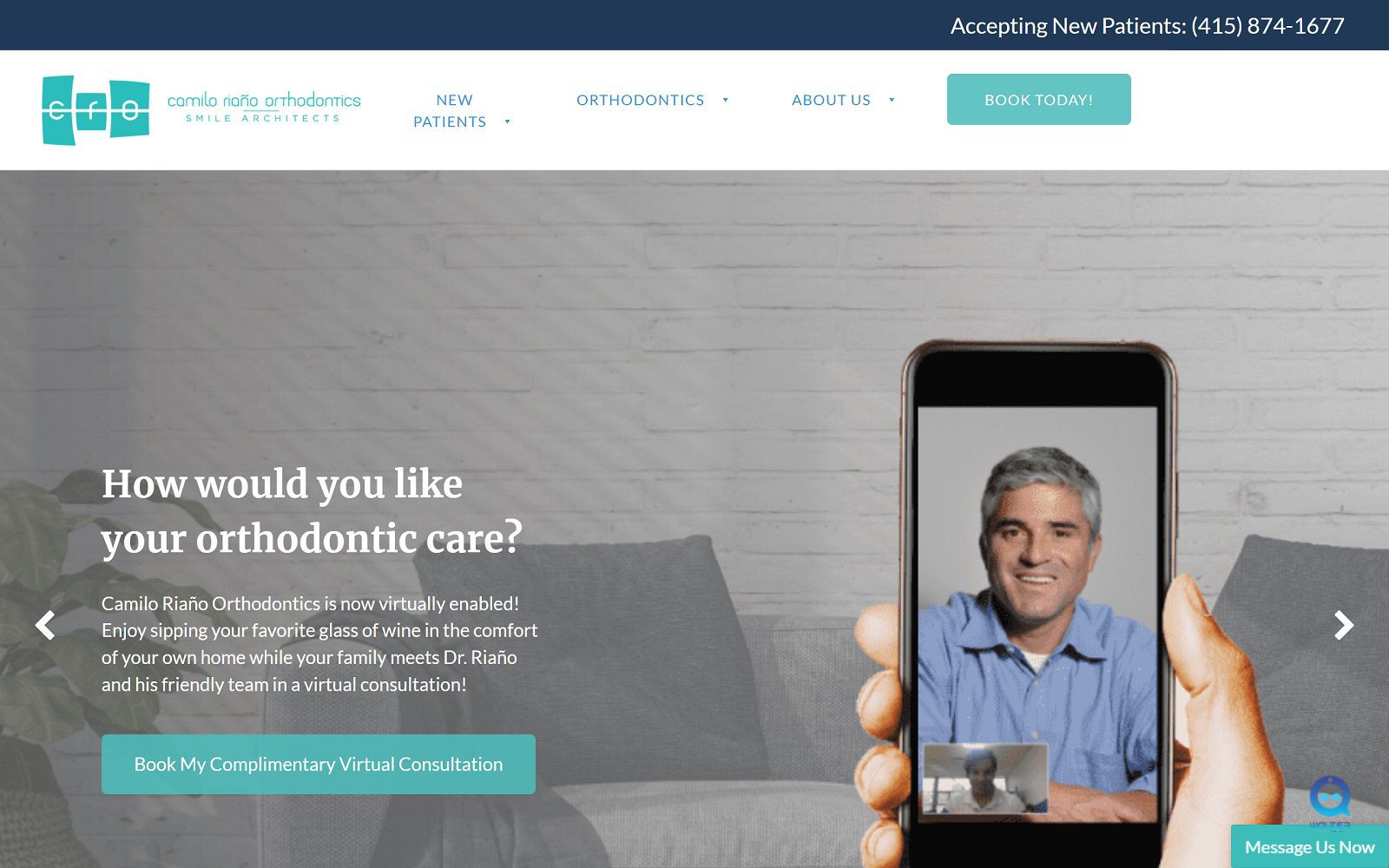 The Screenshot of Camilo Riaño Orthodontics Website