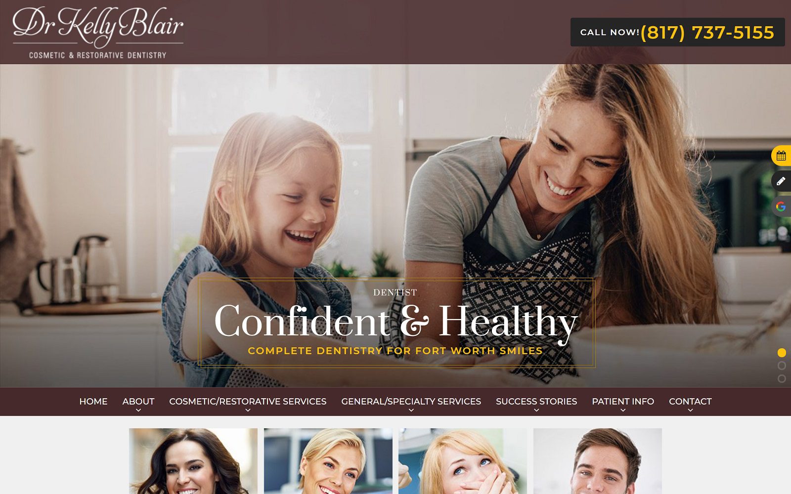 The Screenshot of Dr. Kelly Blair Website