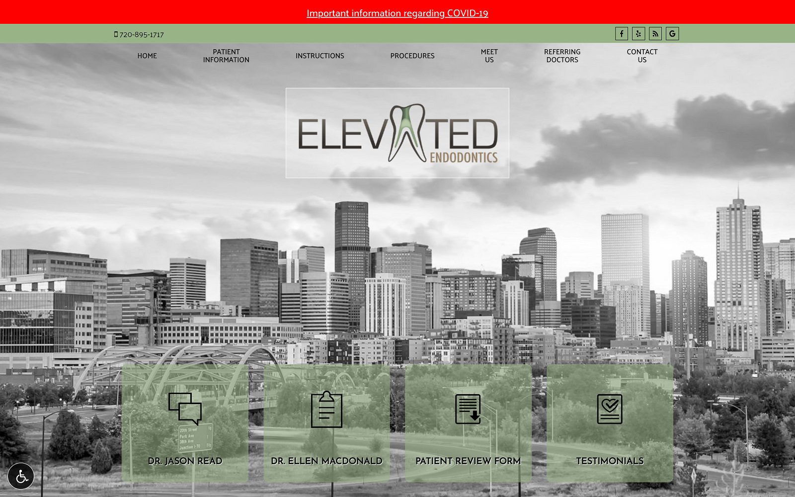 The Screenshot of Elevated Endodontics Website