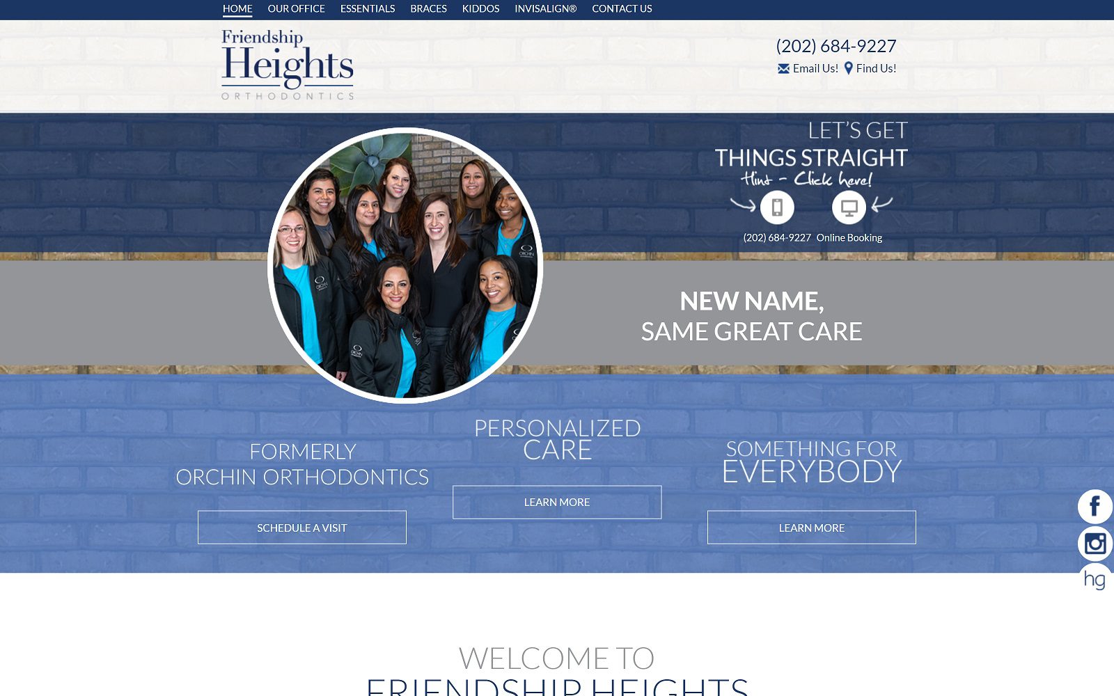 The Screenshot of Friendship Heights Orthodontics Website