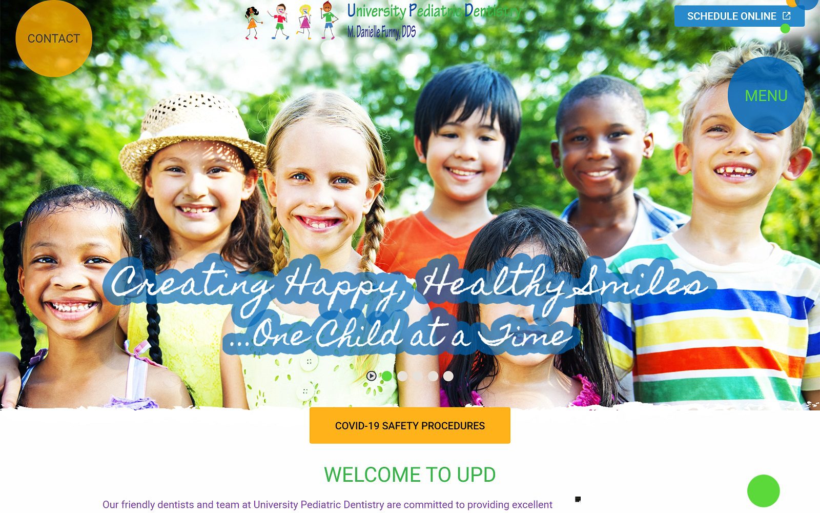 The Screenshot of University Pediatric Dentistry Website