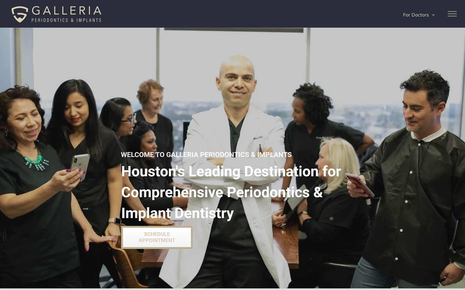 The Screenshot of Galleria Periodontics & Implants - Dr. Wesam Salha, DDS. MSD. Website
