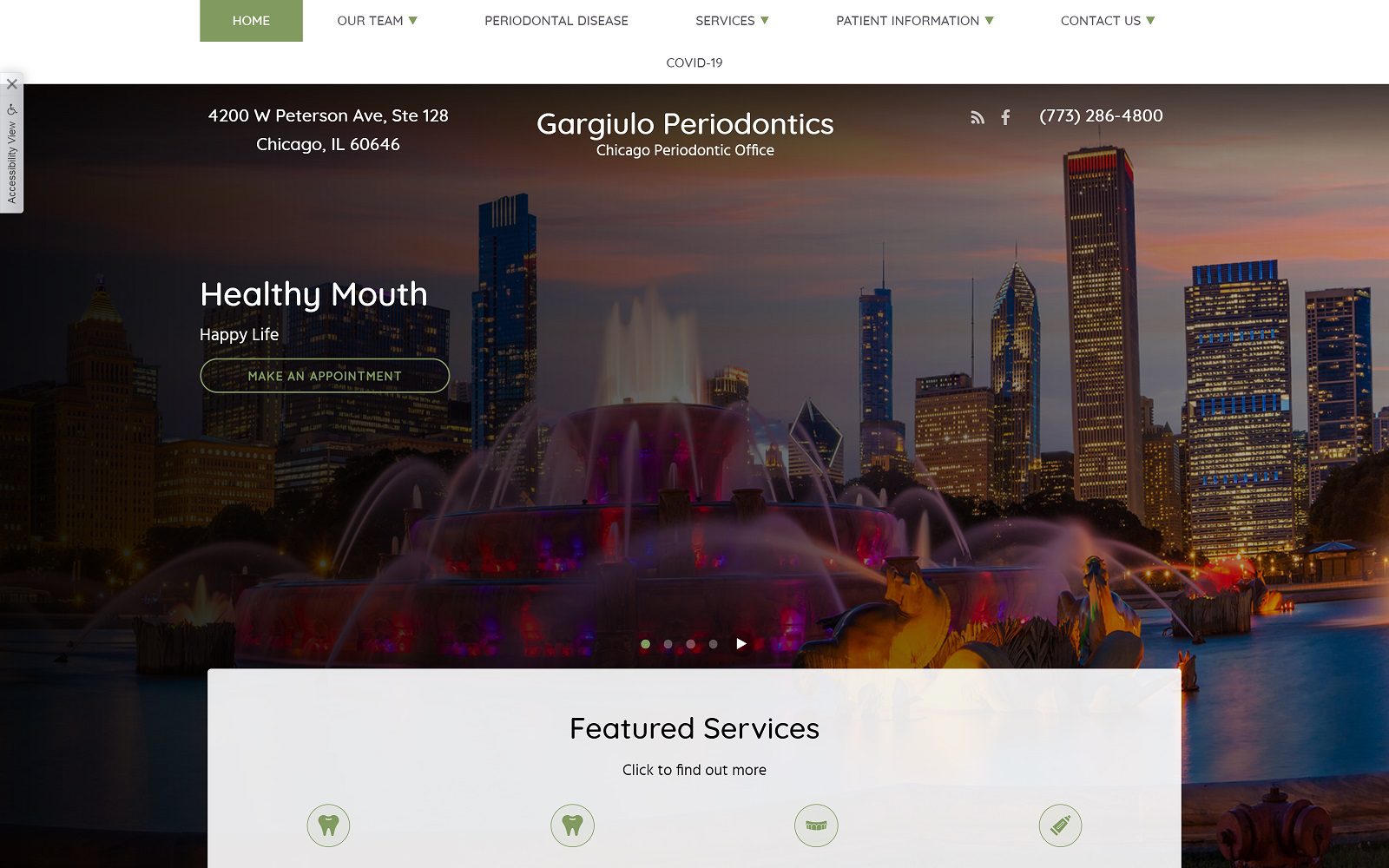 The Screenshot of Gargiulo Periodontics Dr. Gloria Gargiulo Website