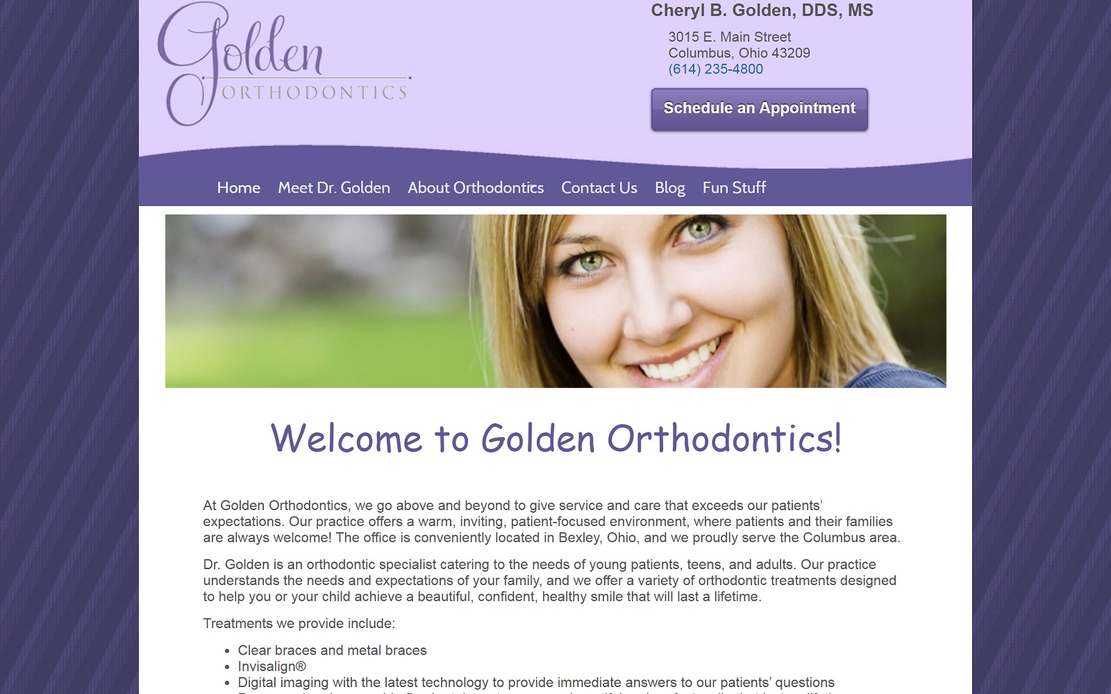 The Screenshot of Golden Orthodontics Dr. Cheryl Golden Website