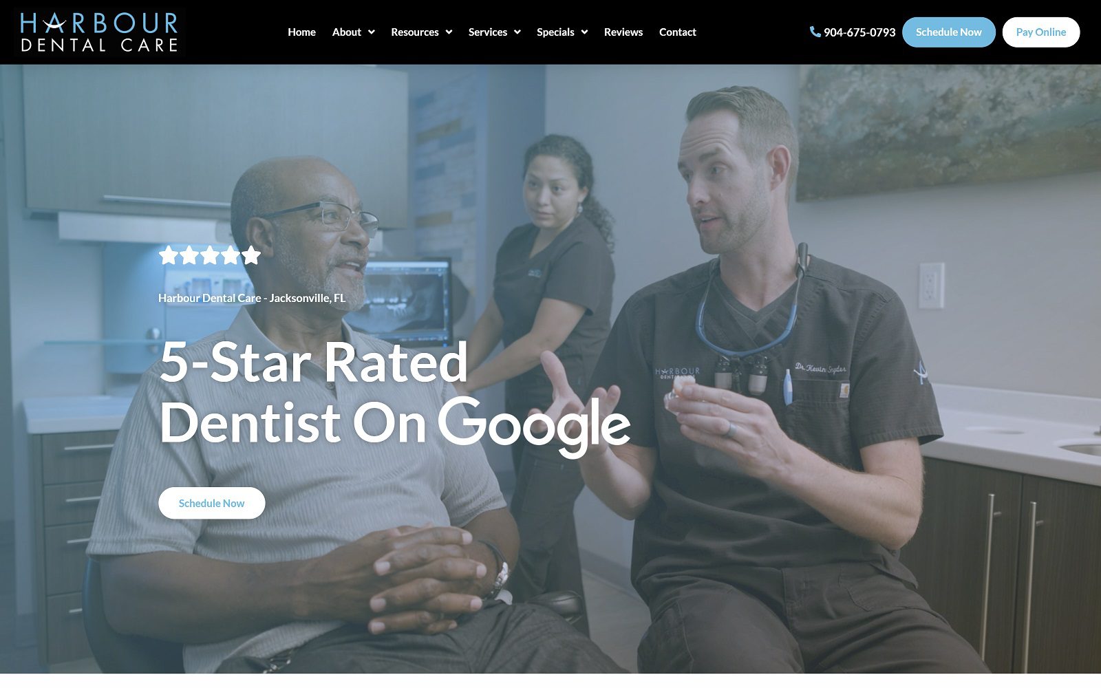 The Screenshot of Harbour Dental Care - Jacksonville Website