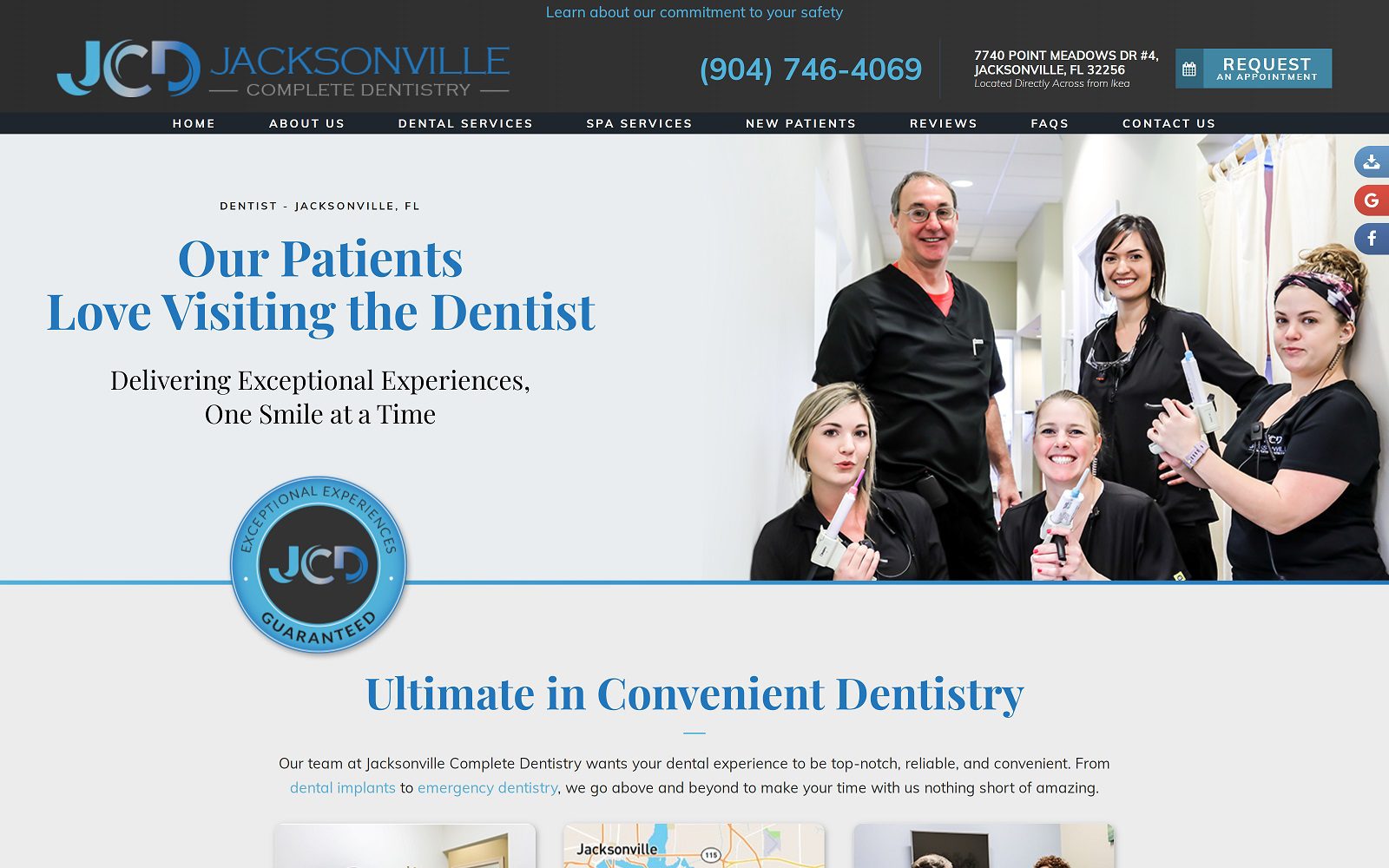 The Screenshot of Jacksonville Complete Dentistry Website