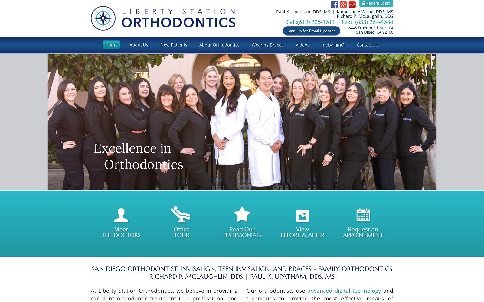 The Screenshot of Liberty Station Orthodontics Website