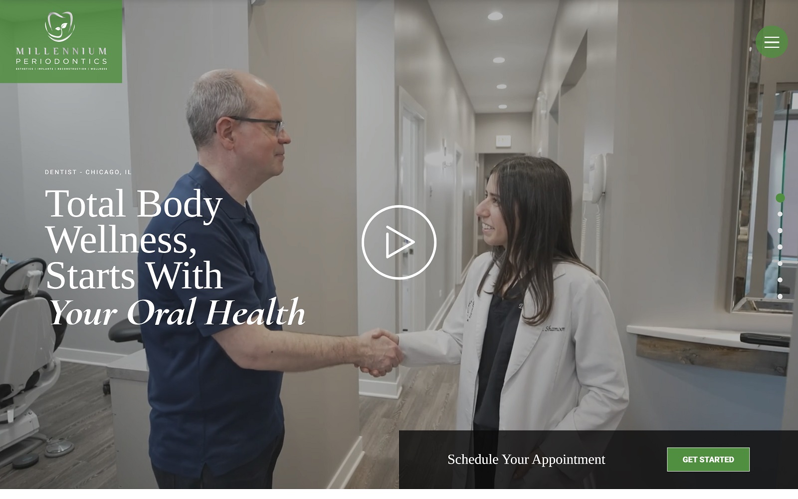 The Screenshot of Millennium Periodontics Website