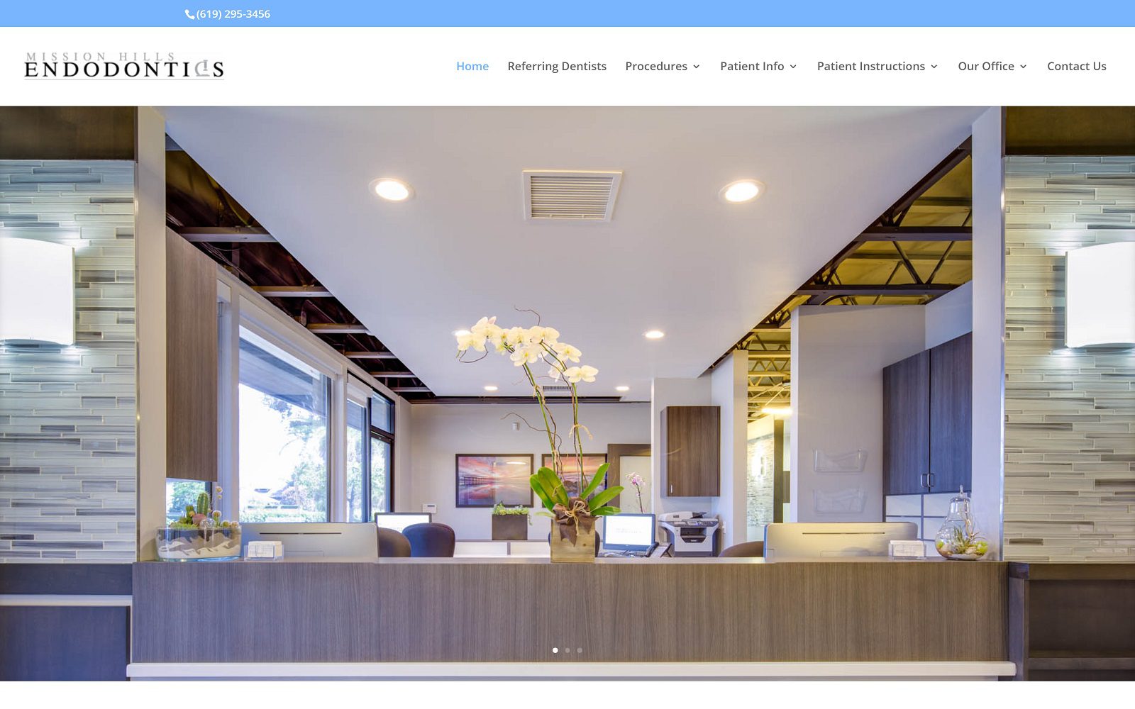 The Screenshot of Mission Hills Endodontics Website