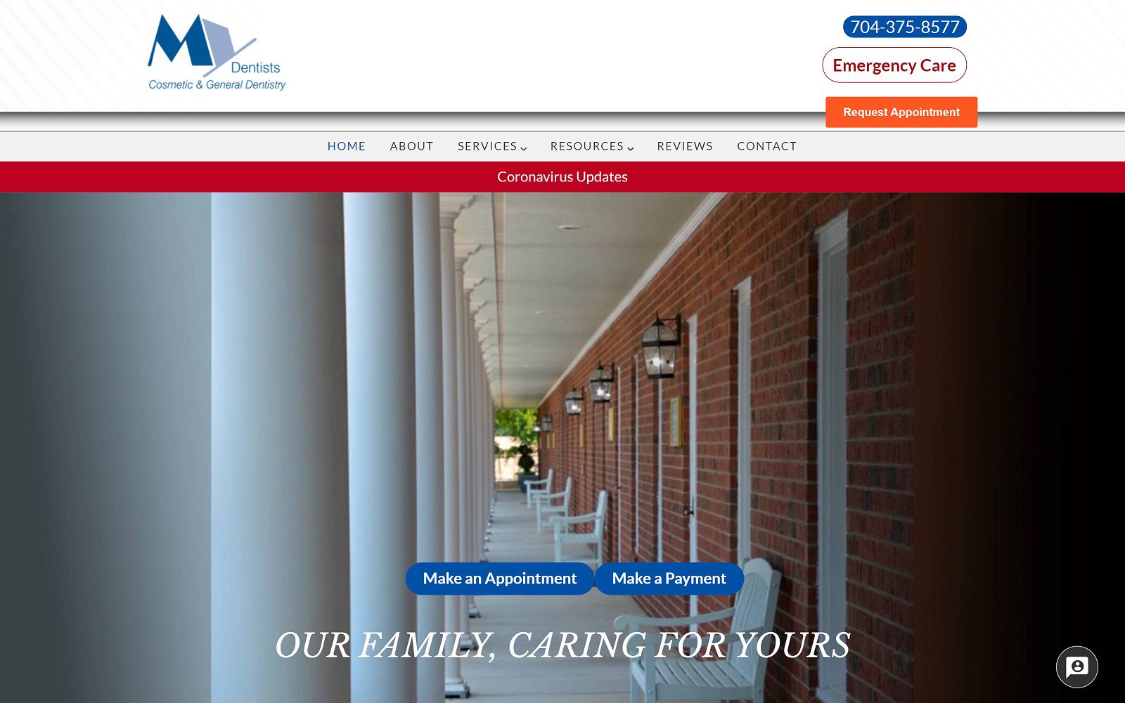 The Screenshot of My Dentists Website