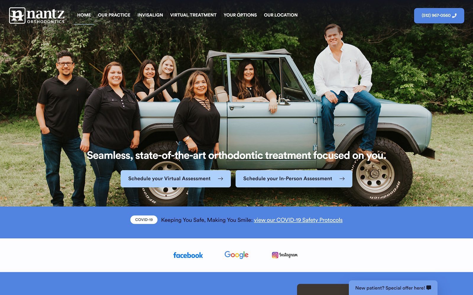The Screenshot of Nantz Orthodontics Dr. JL Nantz Website