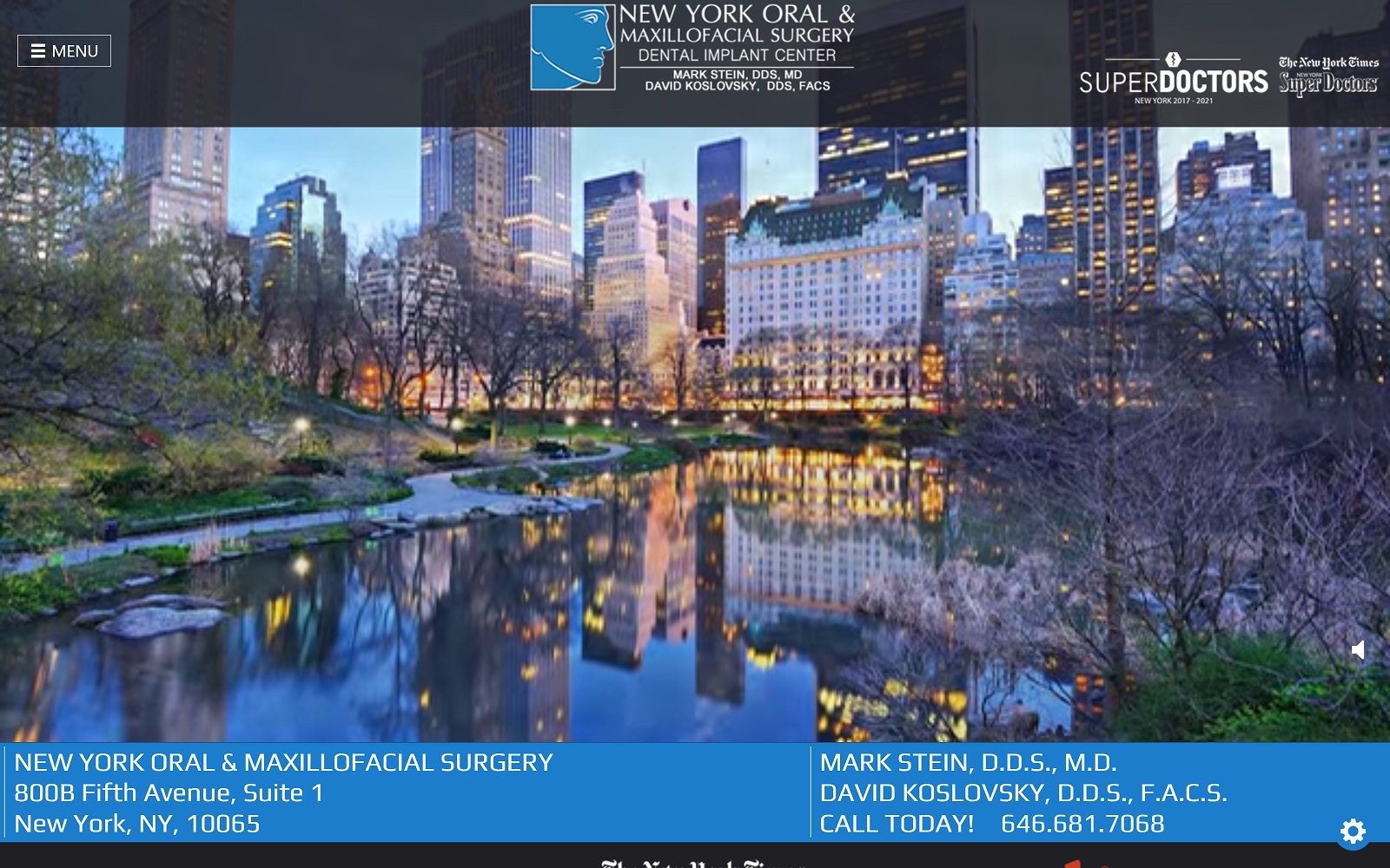 The Screenshot of Mark Stein, DDS, MD Website