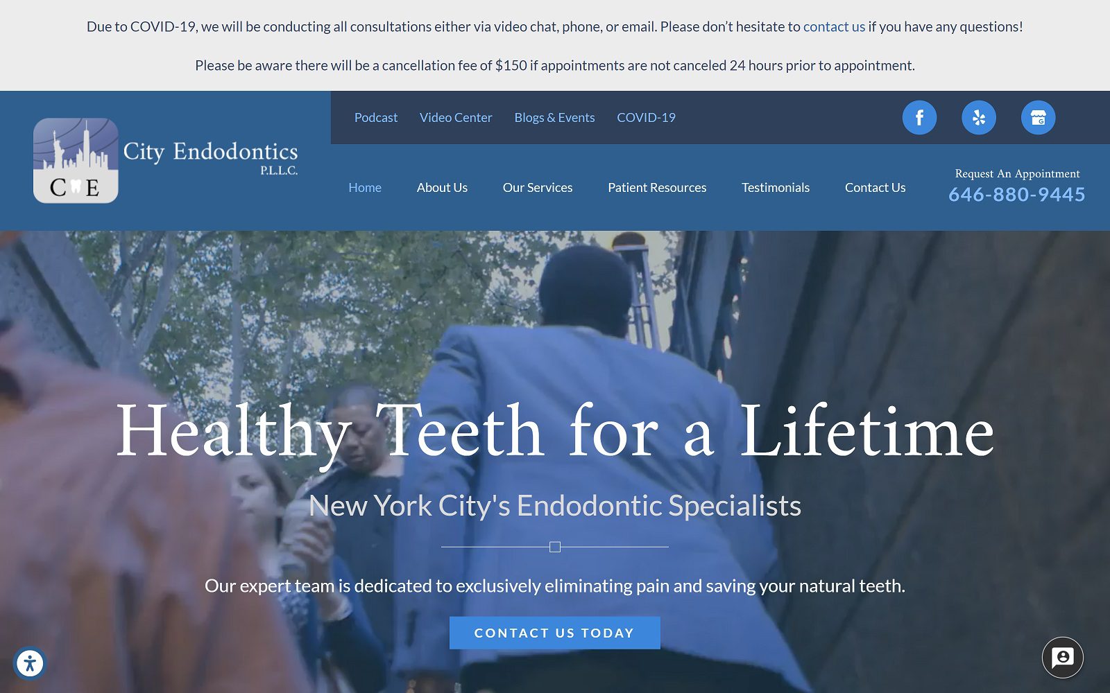 The Screenshot of City Endodontics P.L.L.C. Website