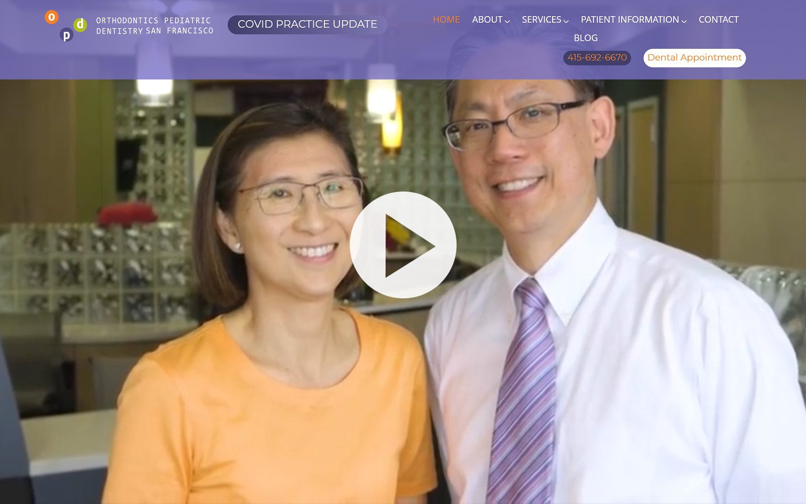 The Screenshot of OPDSF Pediatric Dentistry Website