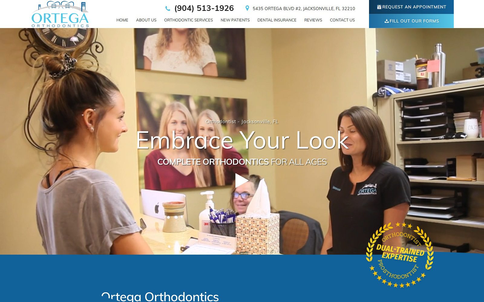 The Screenshot of Ortega Orthodontics Website