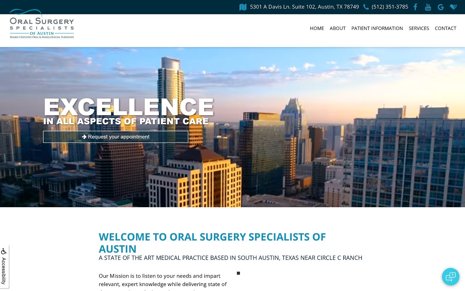 The Screenshot of Derrick Flint, MD, DDS - Oral Surgery Specialists Of Austin Website
