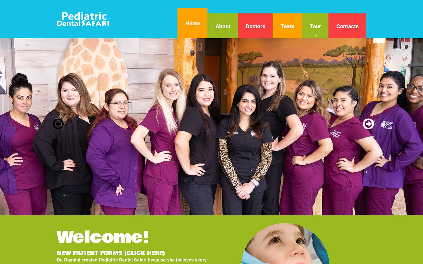The Screenshot of Pediatric Dental Safari Website