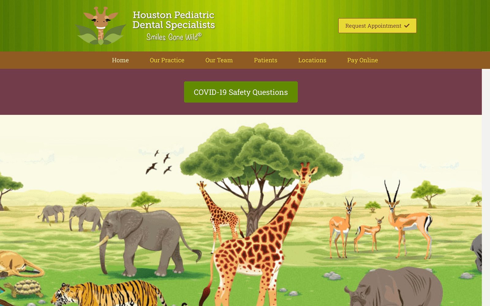 The Screenshot of Houston Pediatric Dental Specialists Website