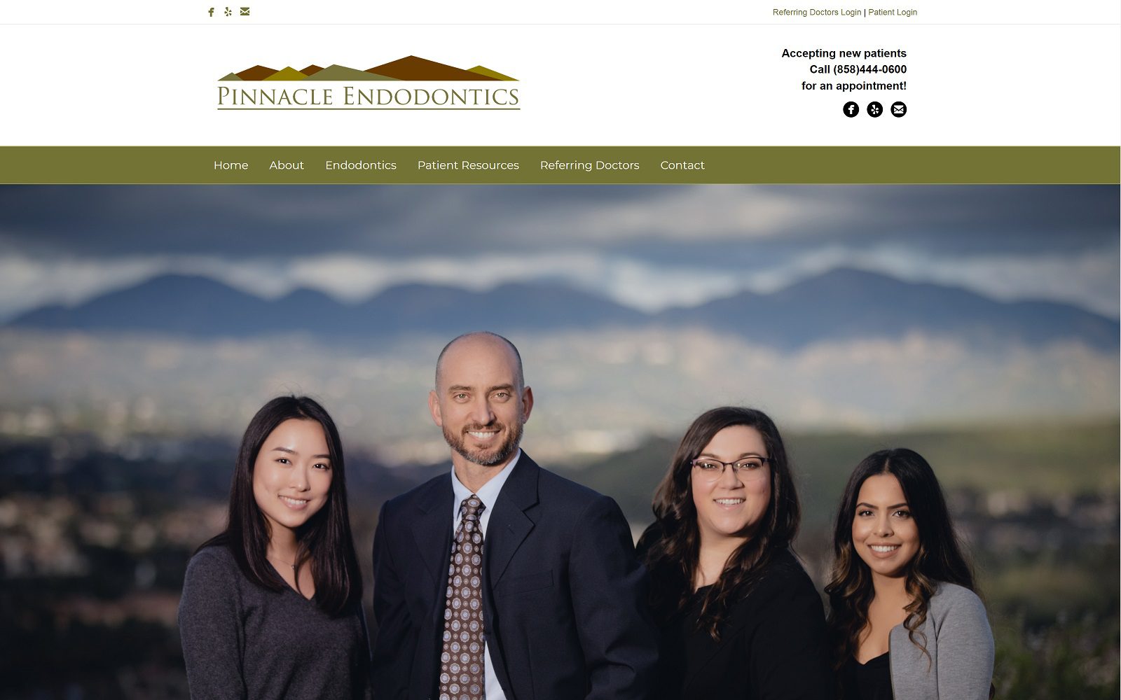 The Screenshot of Pinnacle Endodontics, Dr. Anthony D. John D.D.S. Website