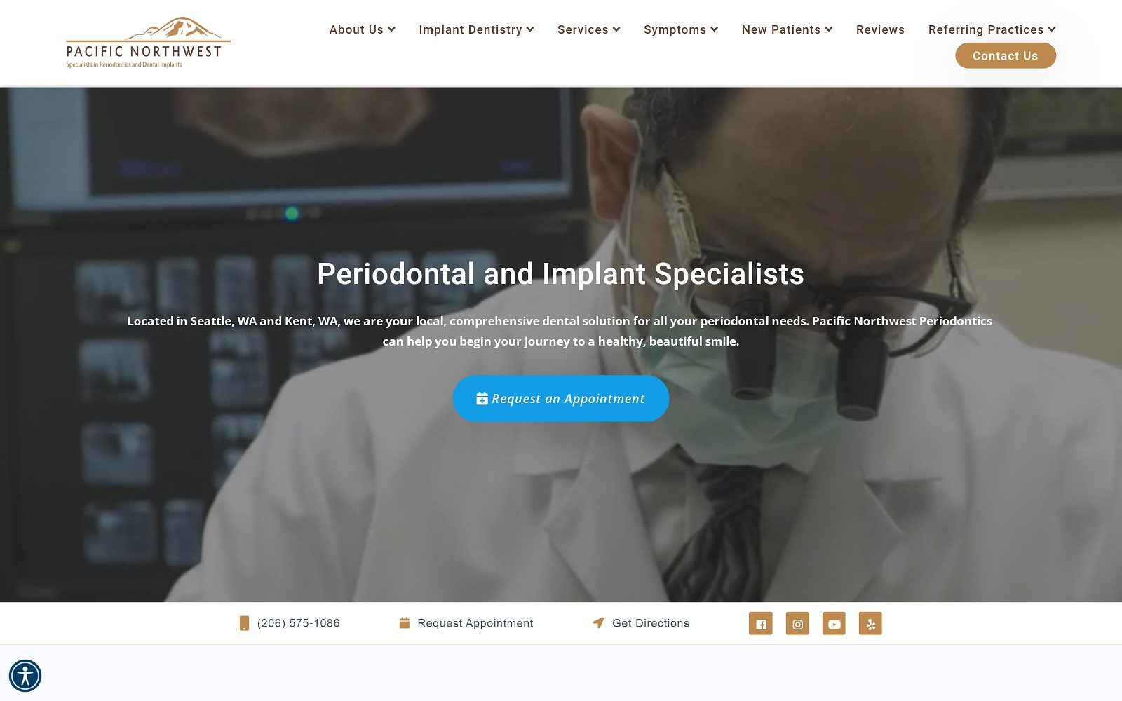 The Screenshot of Pacific Northwest Periodontics: Dr. Rapoport and Dr. Schuler Website