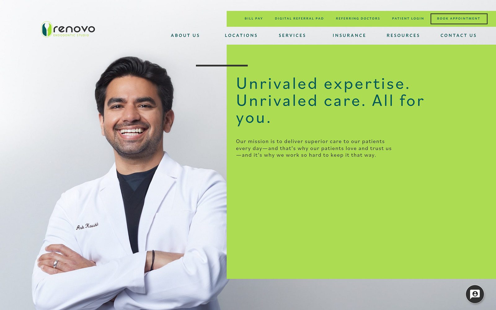 The Screenshot of Renovo Endodontic Studio Website
