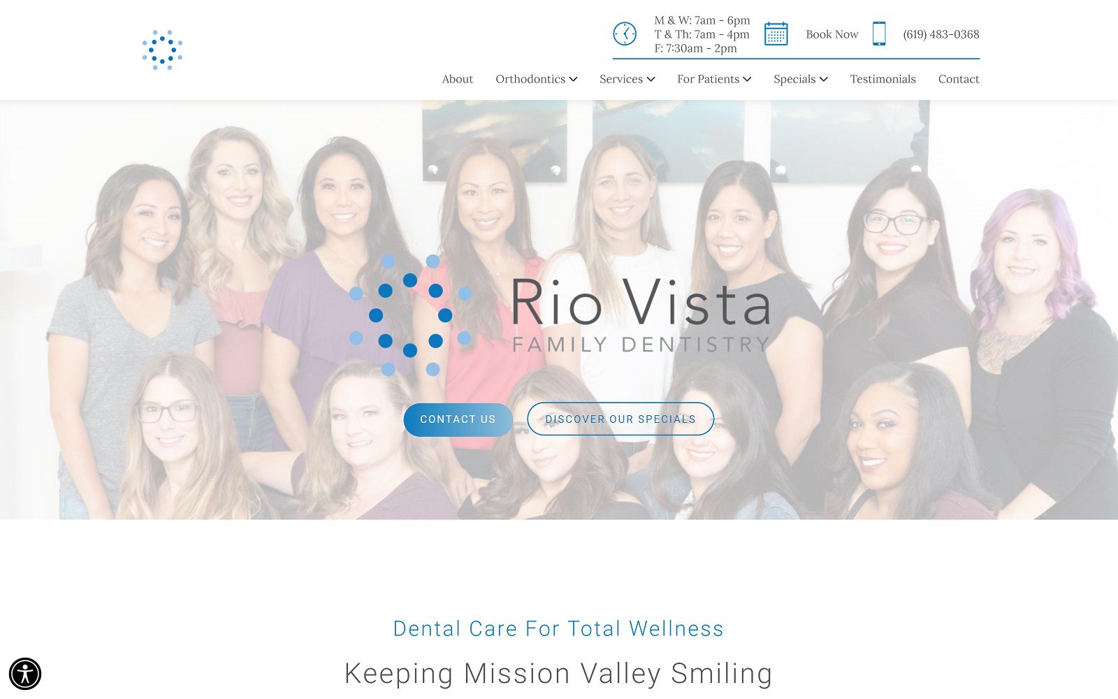 The Screenshot of Rio Vista Family Dentistry Website