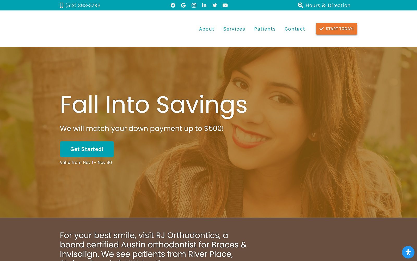 The Screenshot of RJ Orthodontics Website