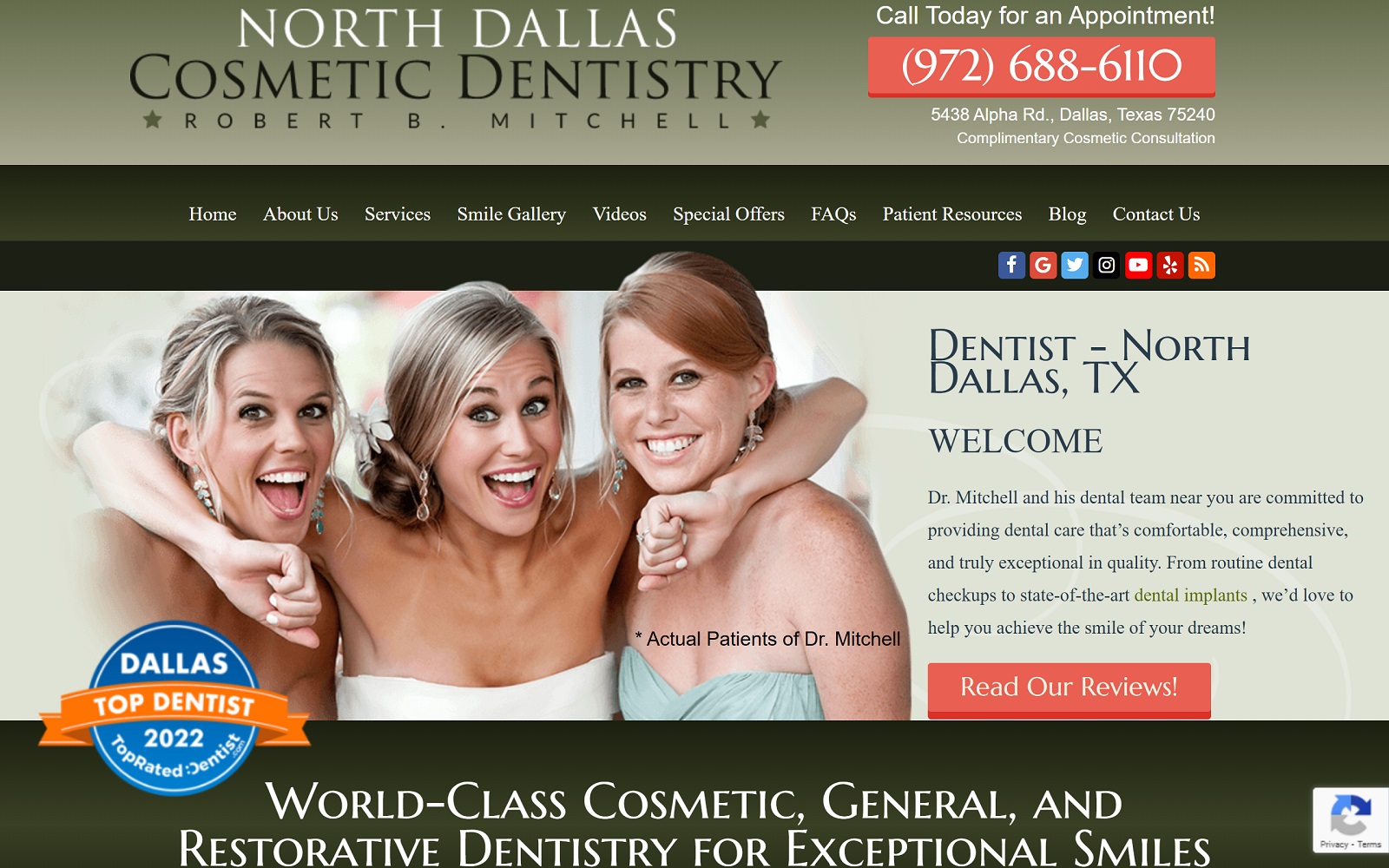 The Screenshot of Robert B. Mitchell, D.D.S., P.A. Website