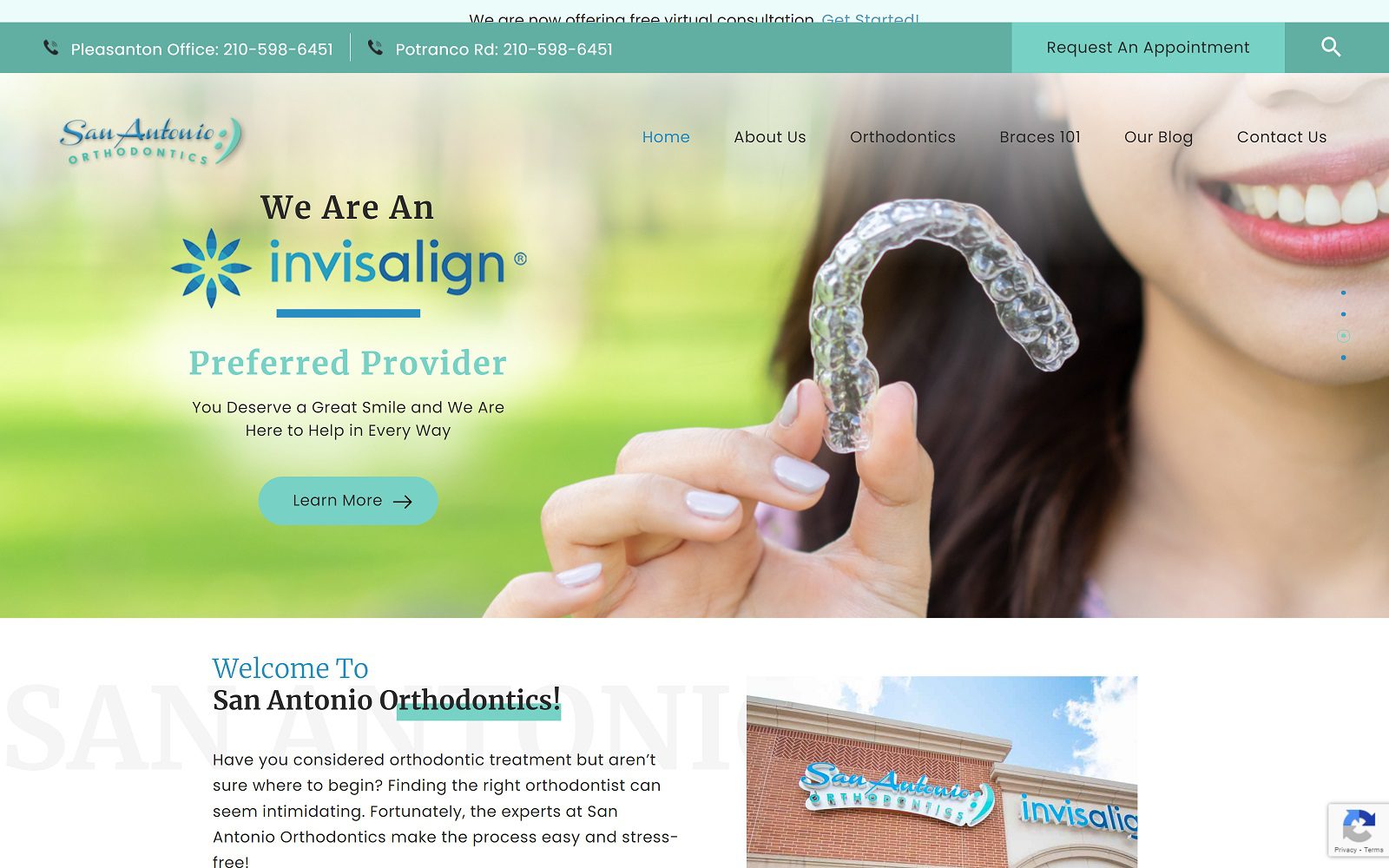 The Screenshot of San Antonio Orthodontics Website