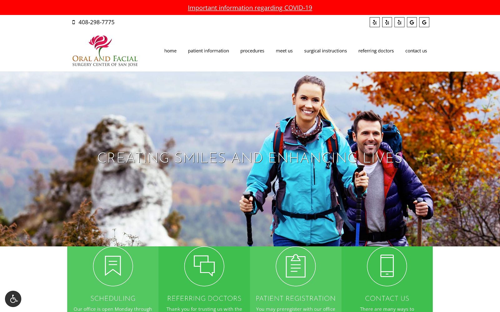 The Screenshot of Brian Cheng, DDS, MD- Oral and Facial Surgery Center of San Jose Website