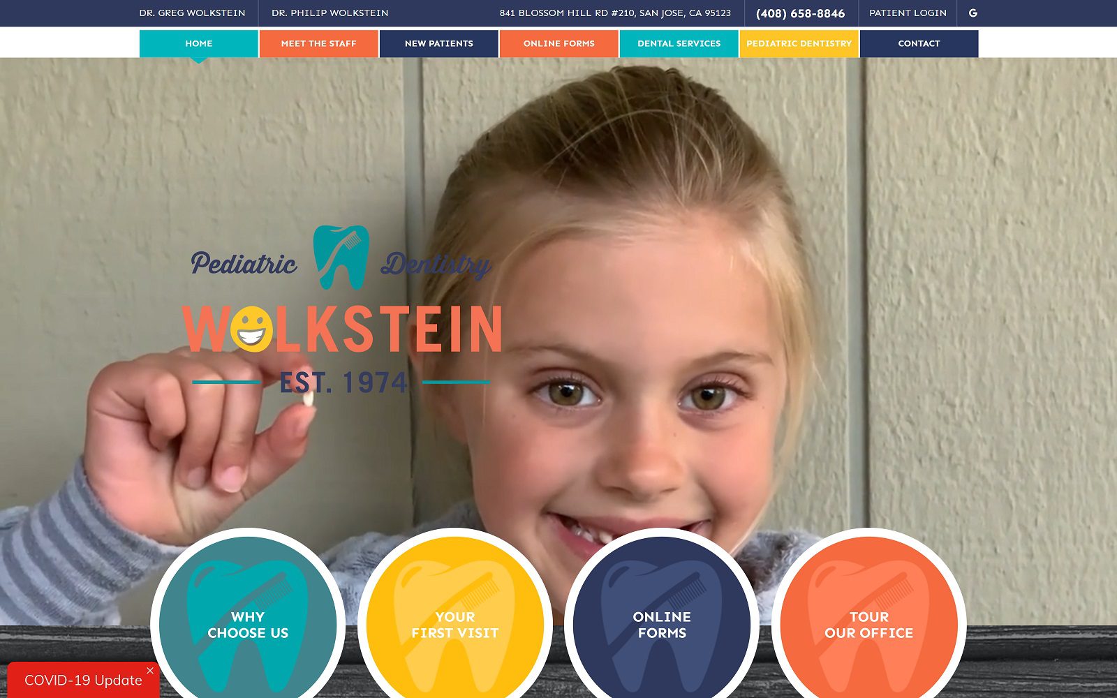 The Screenshot of Drs. Philip Wolkstein & Greg Wolkstein Website