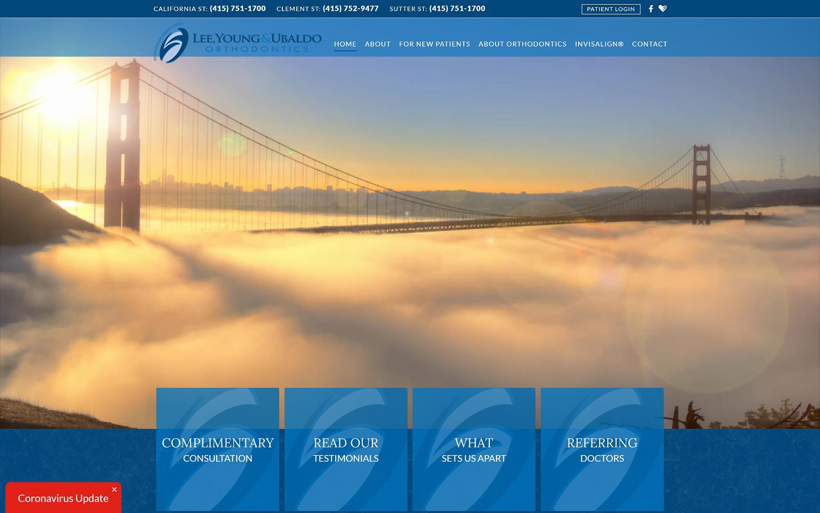 The Screenshot of Lee, Young & Ubaldo Orthodontics Website