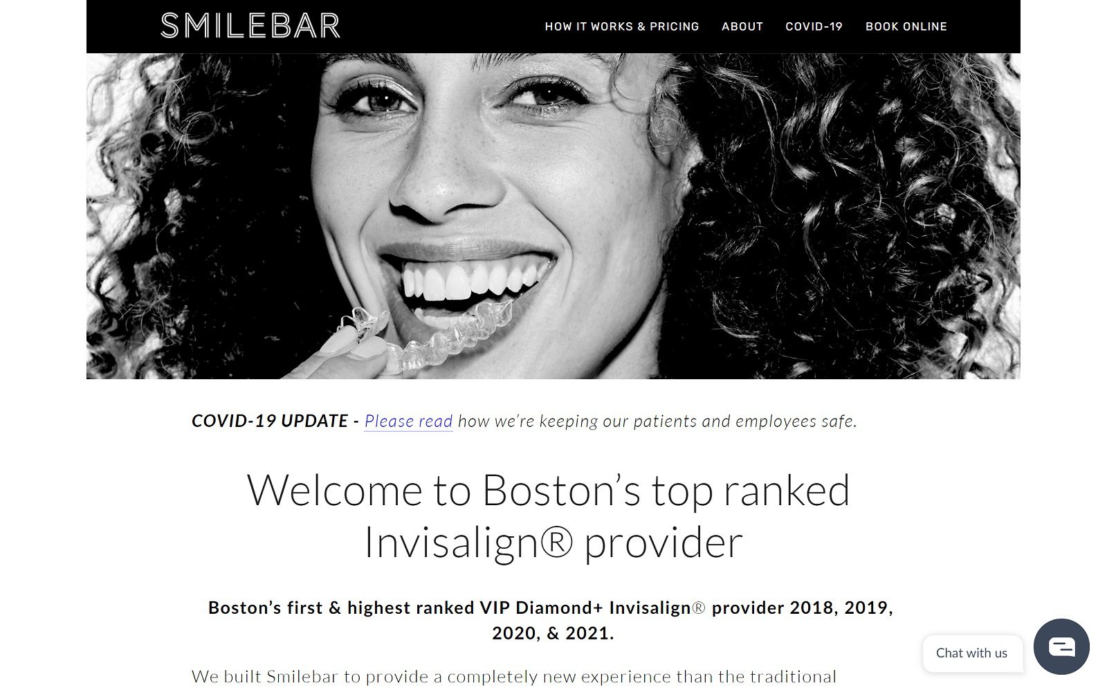 The Screenshot of Smilebar - Invisalign© VIP Diamond+ Provider Website