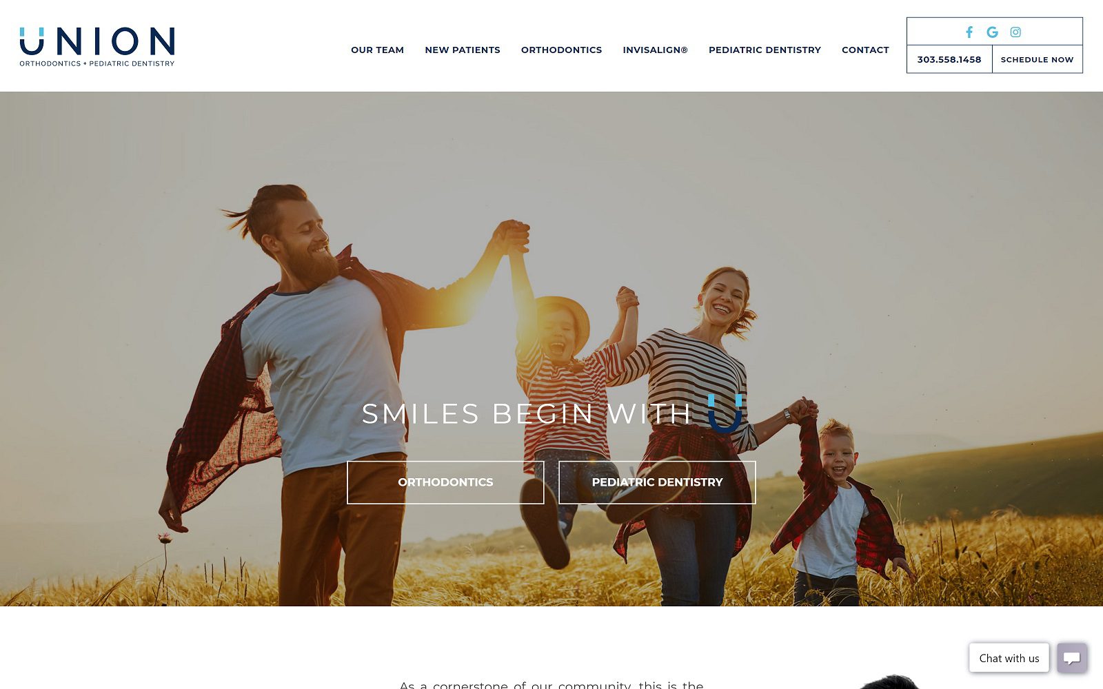 The Screenshot of Union Orthodontics + Pediatric Dentistry Website
