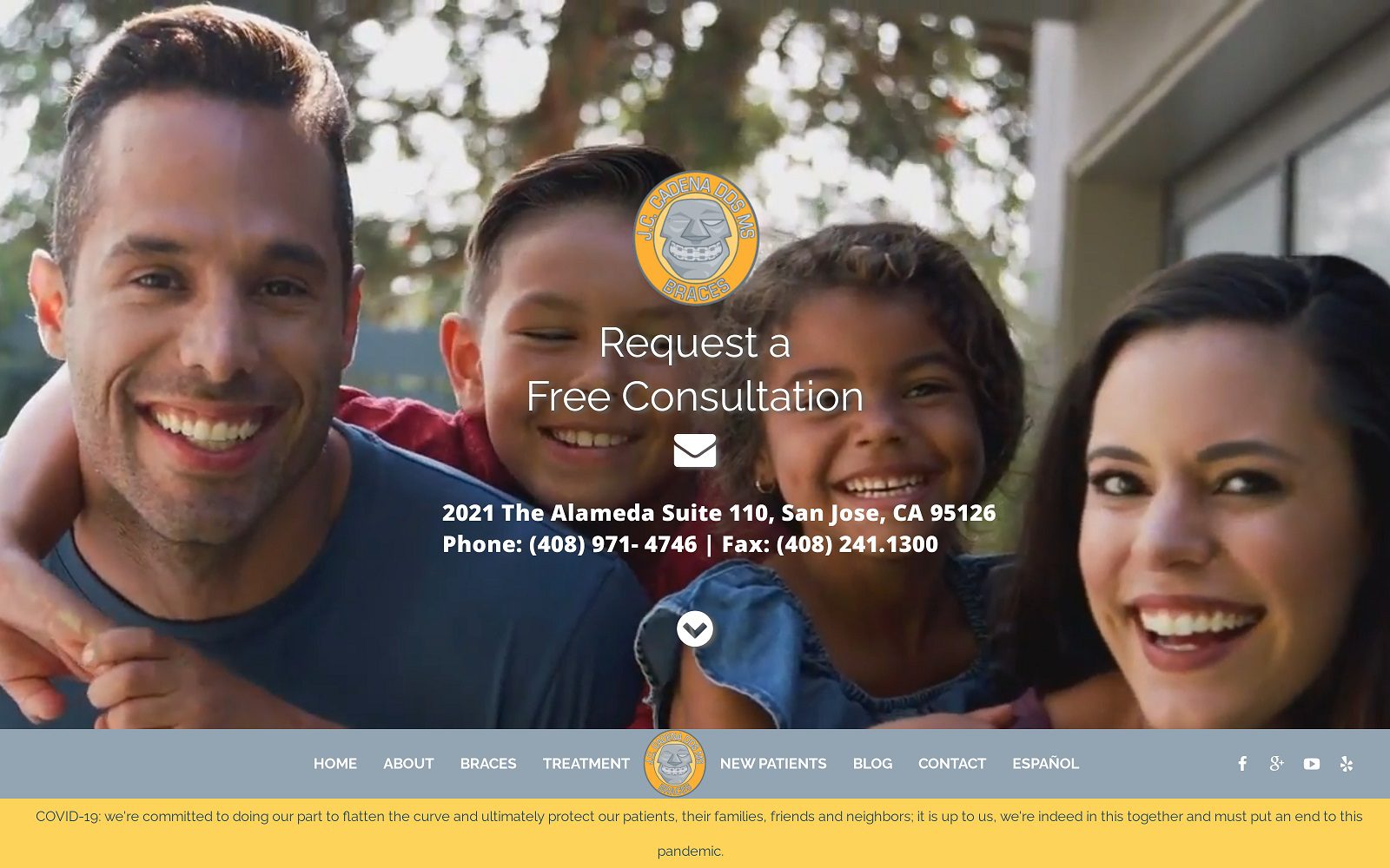 The Screenshot of J.C. Cadena DDS MS Website