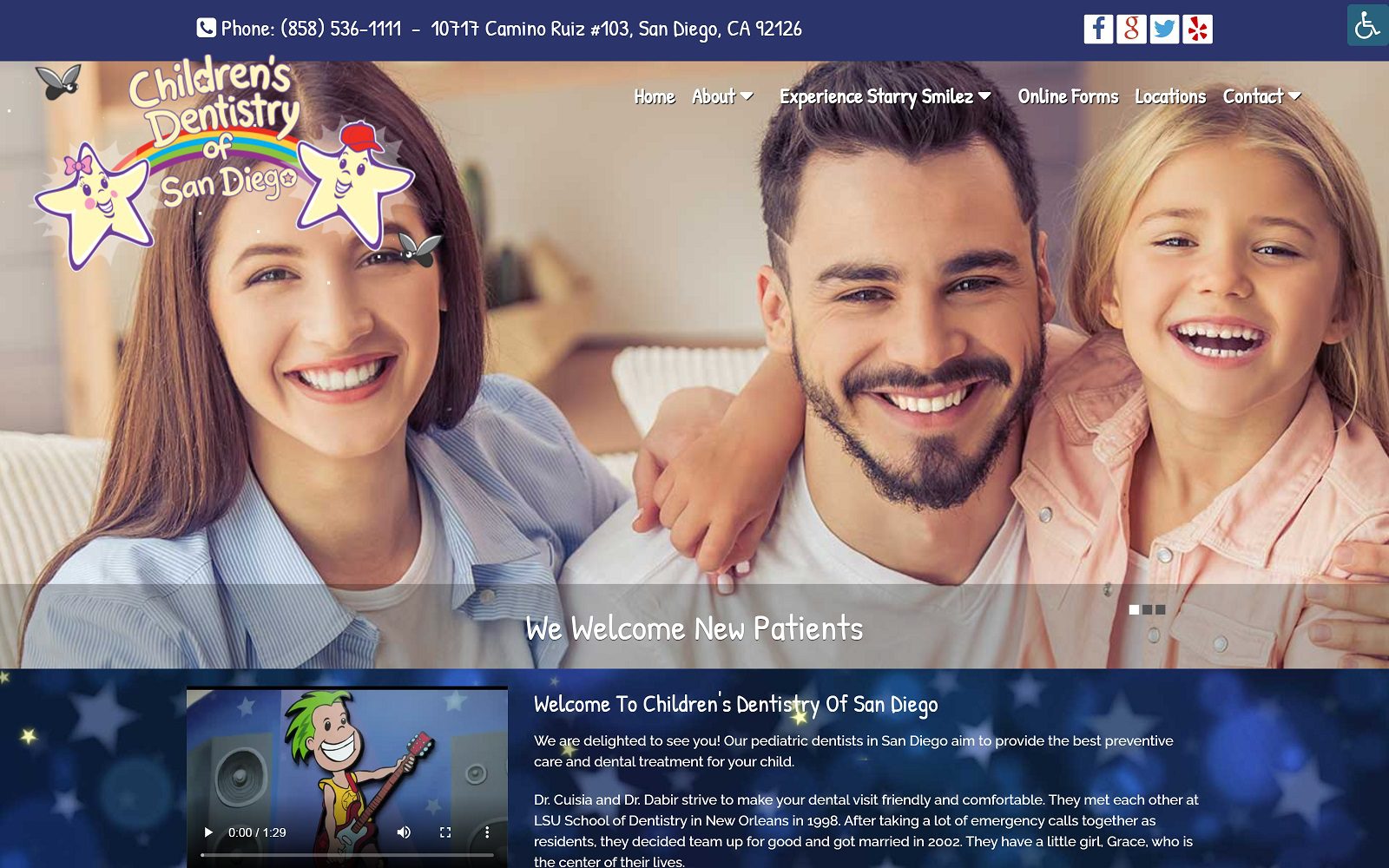 The Screenshot of Children's Dentistry of San Diego Website