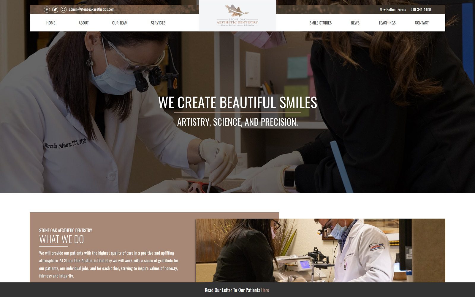 The Screenshot of Stone Oak Aesthetic Dentistry Website