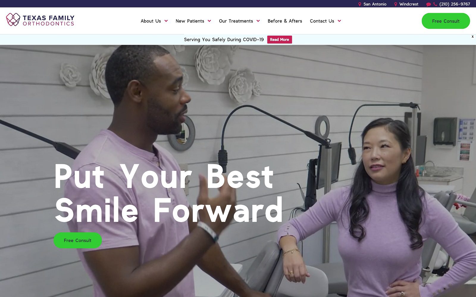 The Screenshot of Texas Family Orthodontics Dr. Vo Website