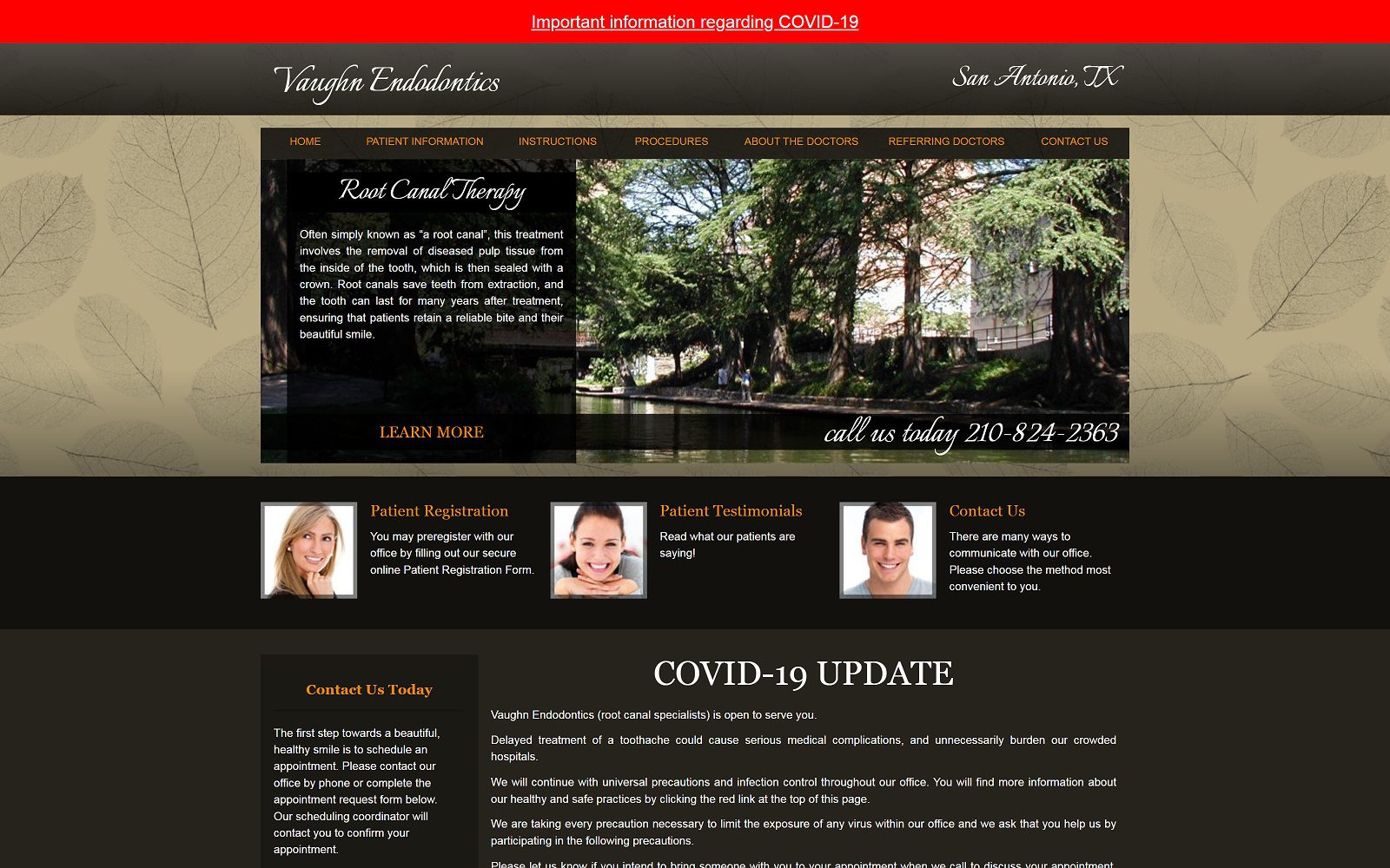 The Screenshot of Vaughn Endodontics Website