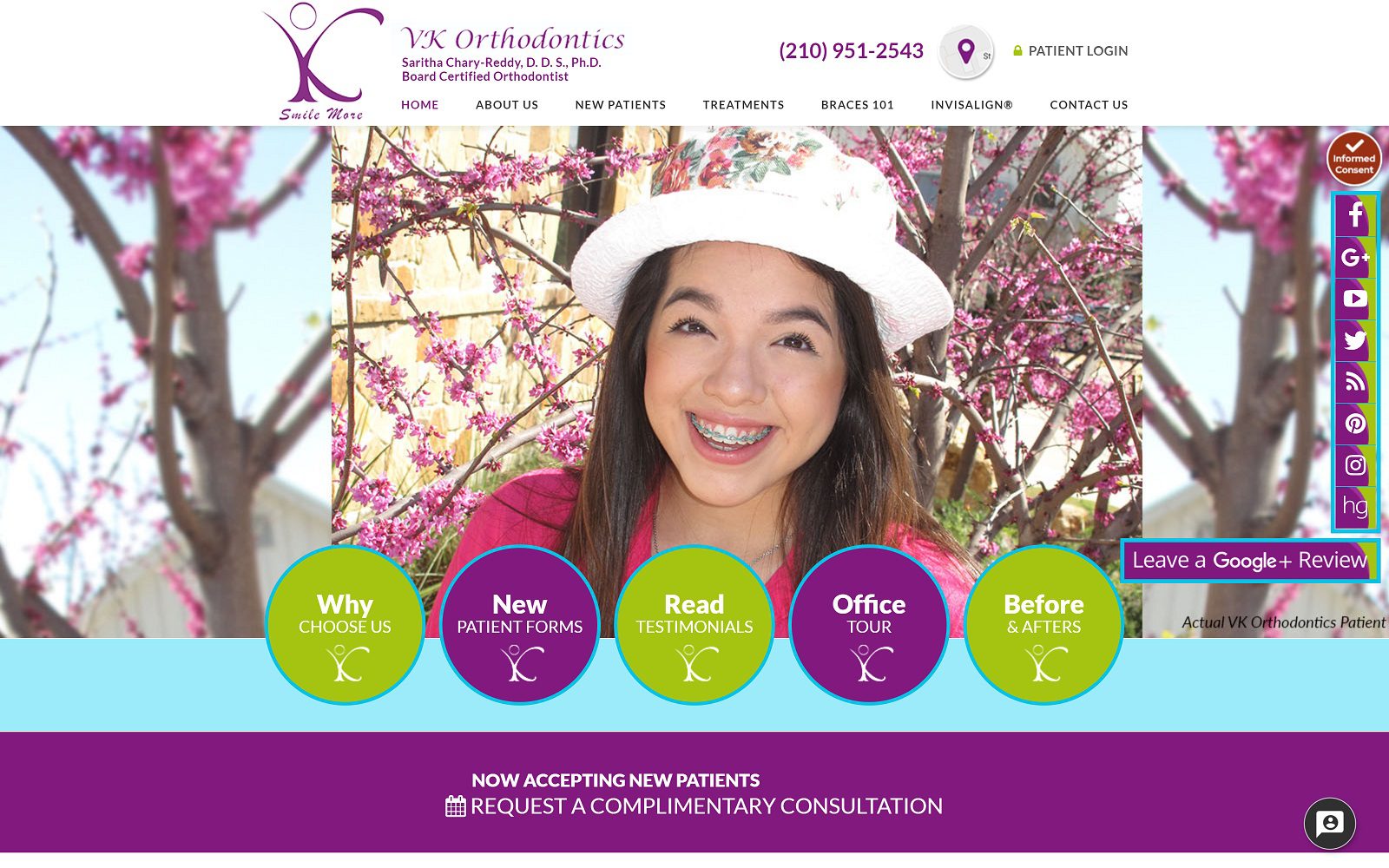 The Screenshot of VK Orthodontics Dr. Chary-Reddy Website