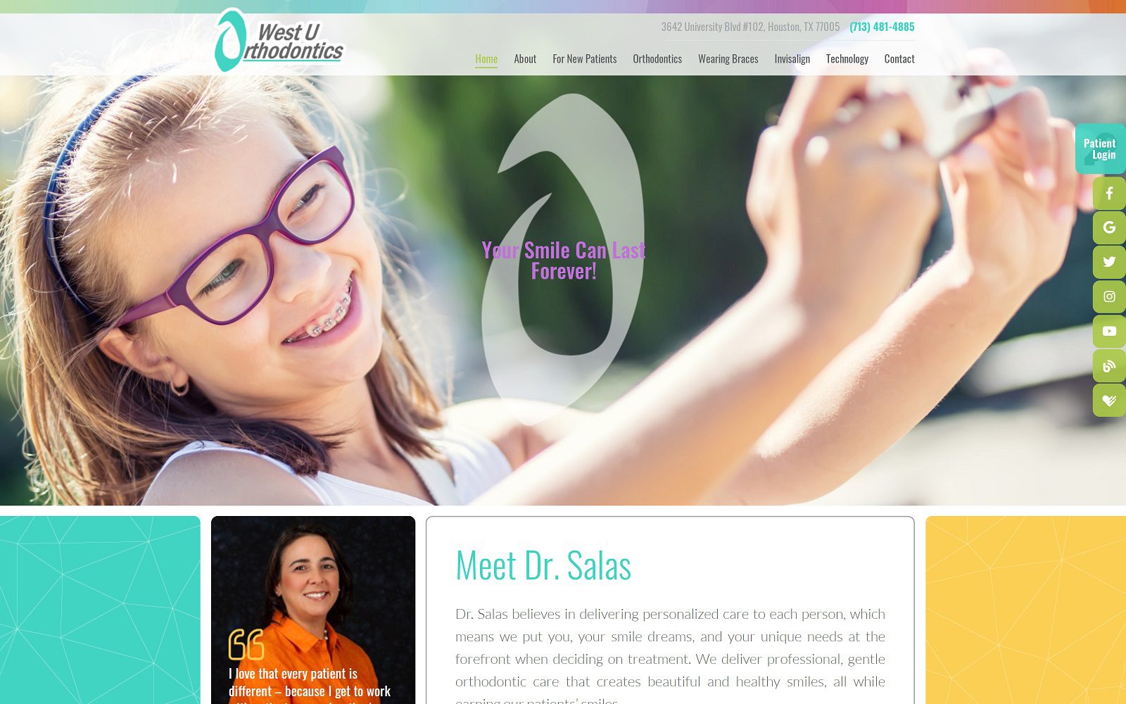 The Screenshot of West U Orthodontics Website