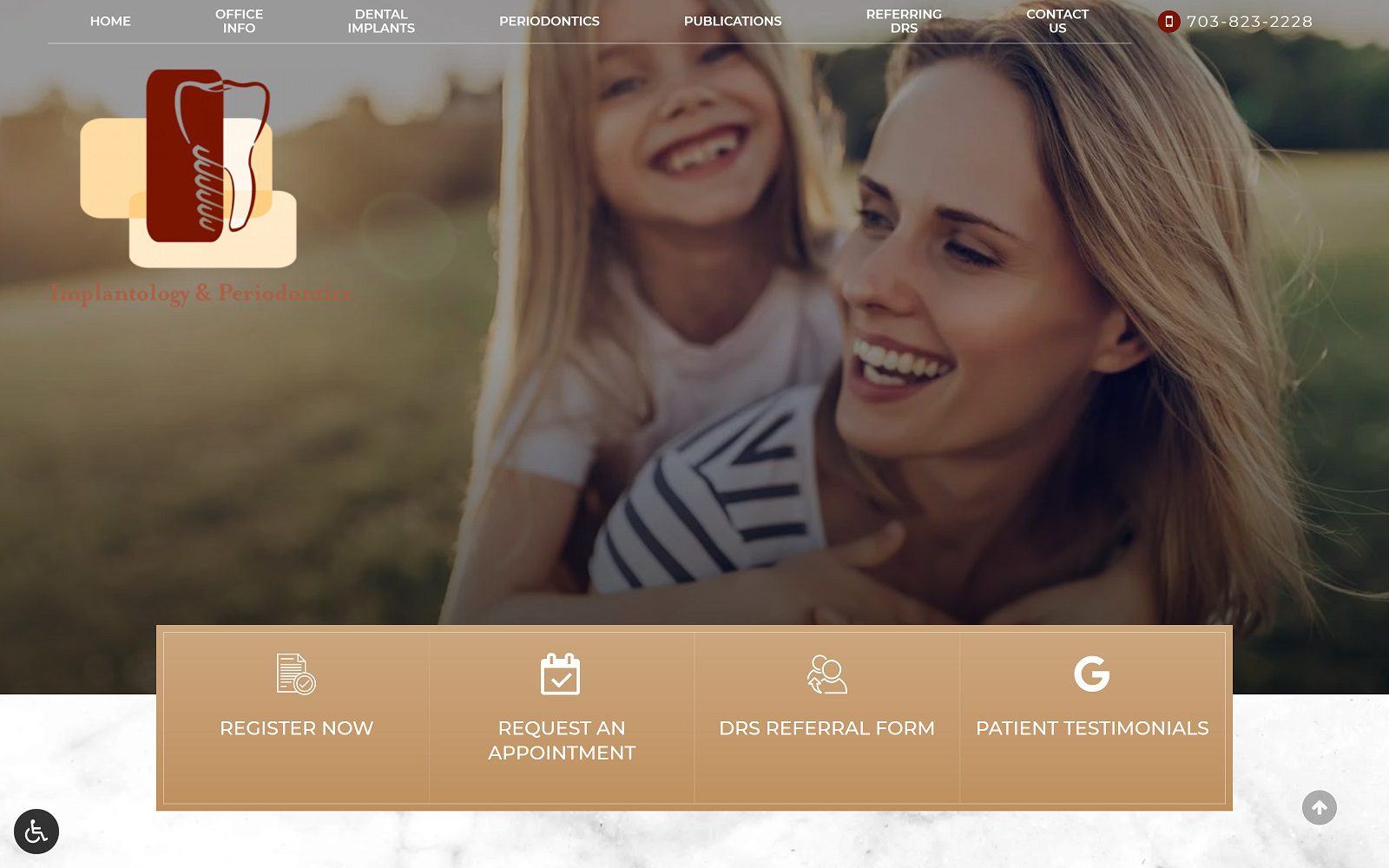 The Screenshot of Alexandria Periodontics: Dima Lakkis, DDS alexandriaperiodontics.com Website