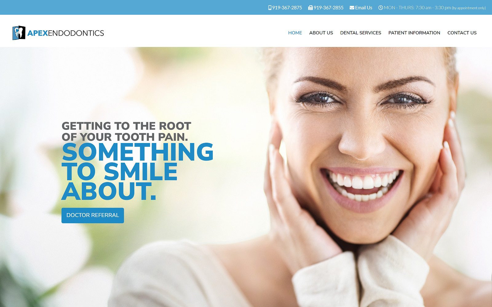 The Screenshot of Apex Endodontics Dr. Ryan W. L. Burleson Website