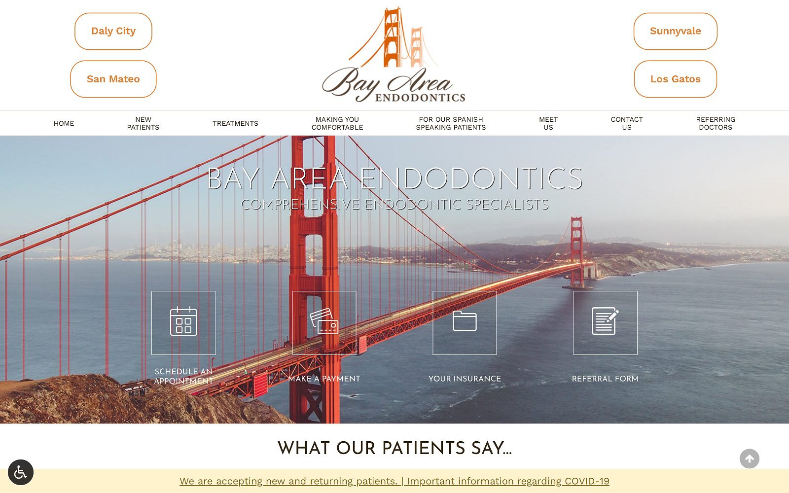 The Screenshot of Bay Area Endodontics bayareaendodontics.com Website