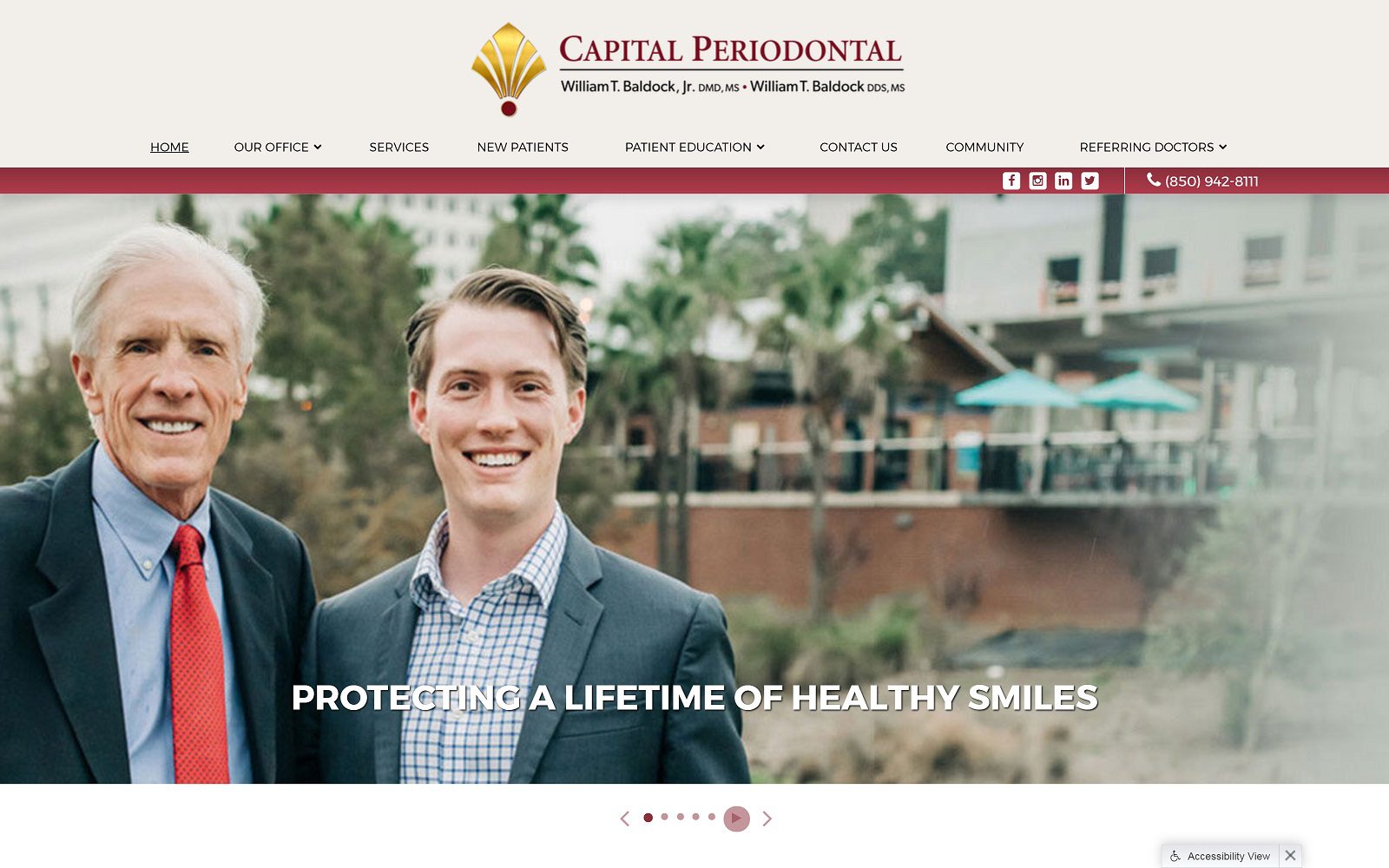 The Screenshot of Capital Periodontal Associates PA capitalperio.com Dr. William T. Baldock Website