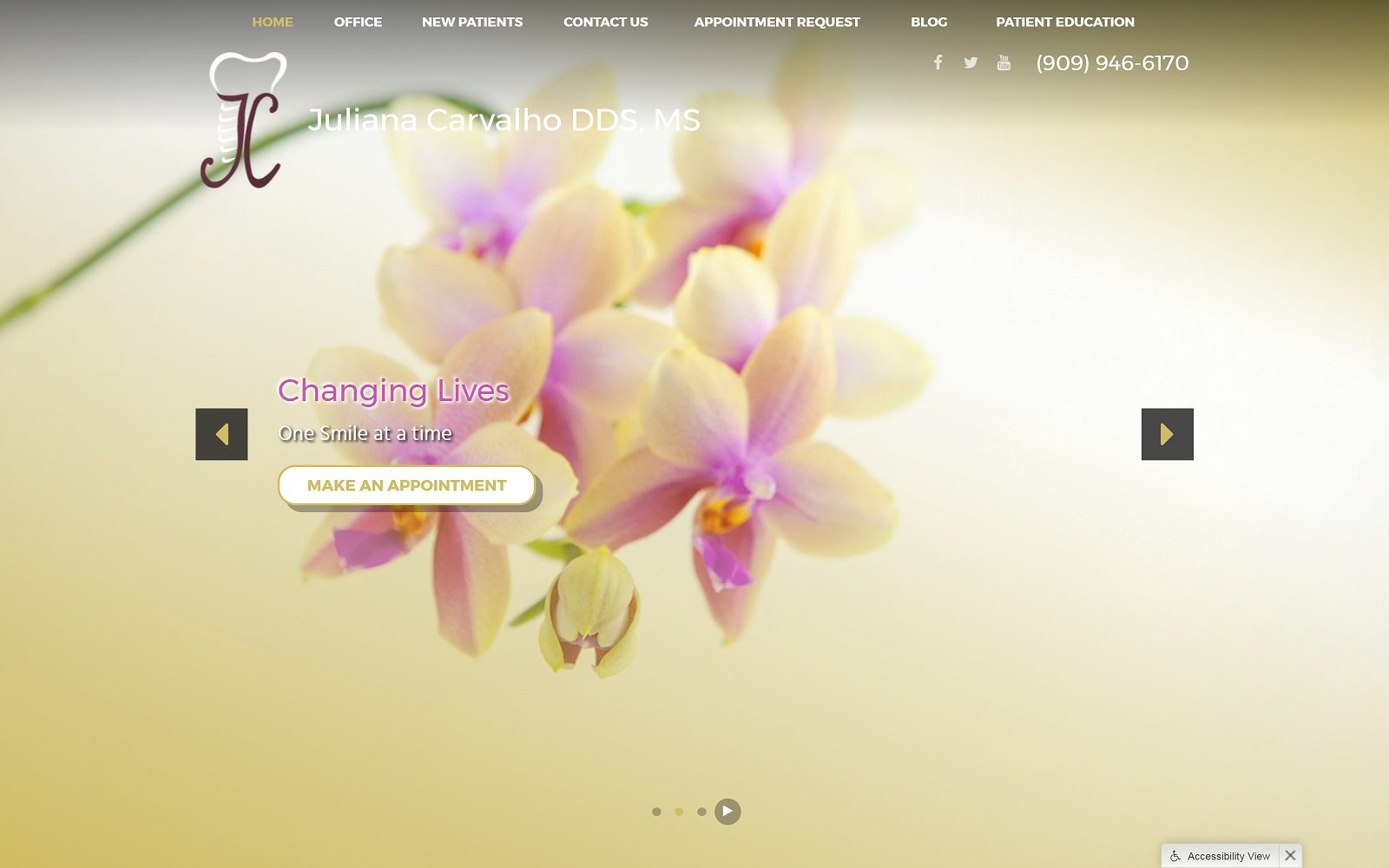 The Screenshot of Juliana Carvalho DDS, MS Website