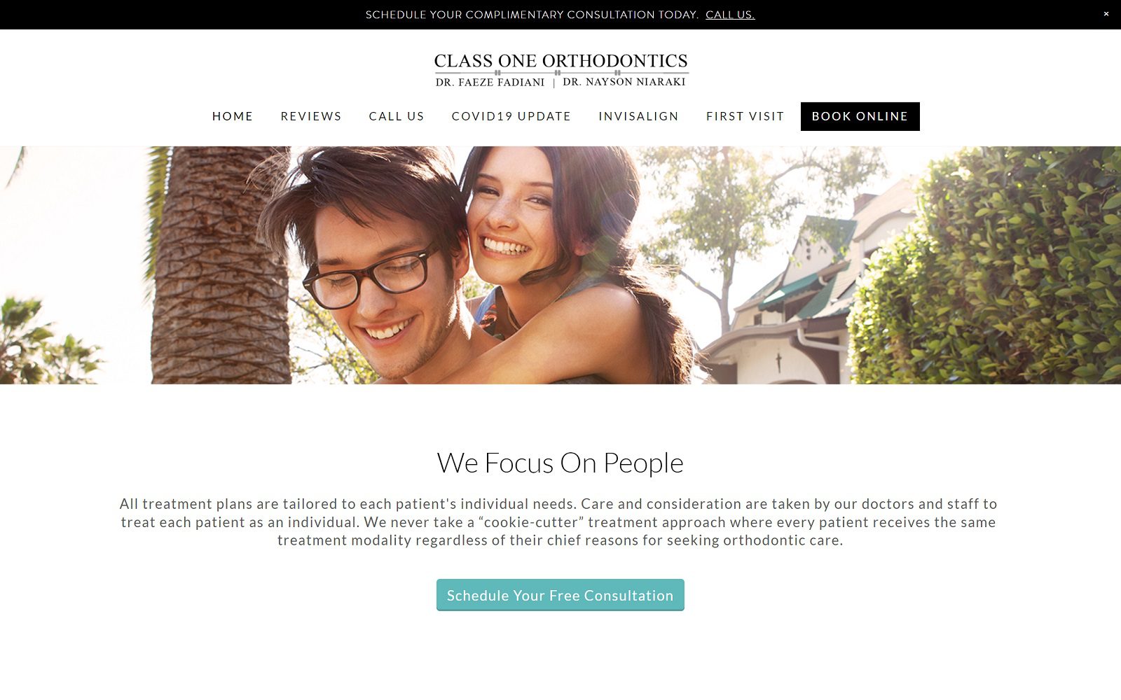 The Screenshot of Class One Orthodontics class1ortho.com Website