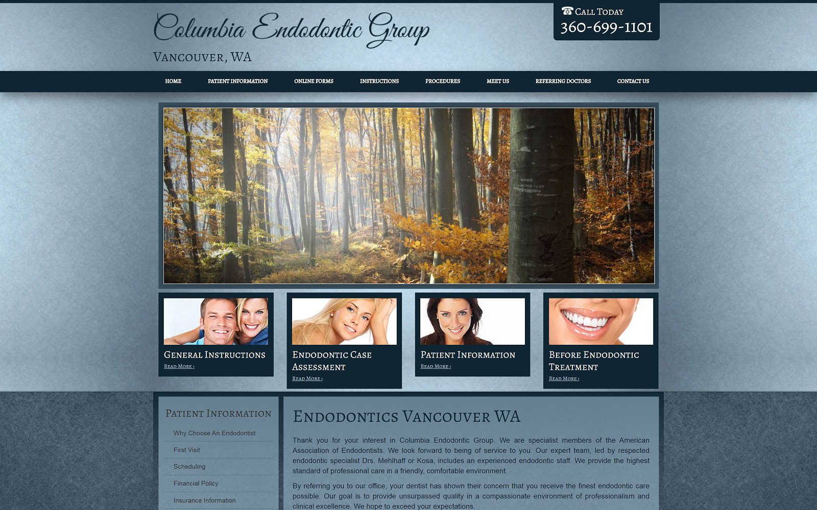 The Screenshot of Columbia Endodontic Group PS Website