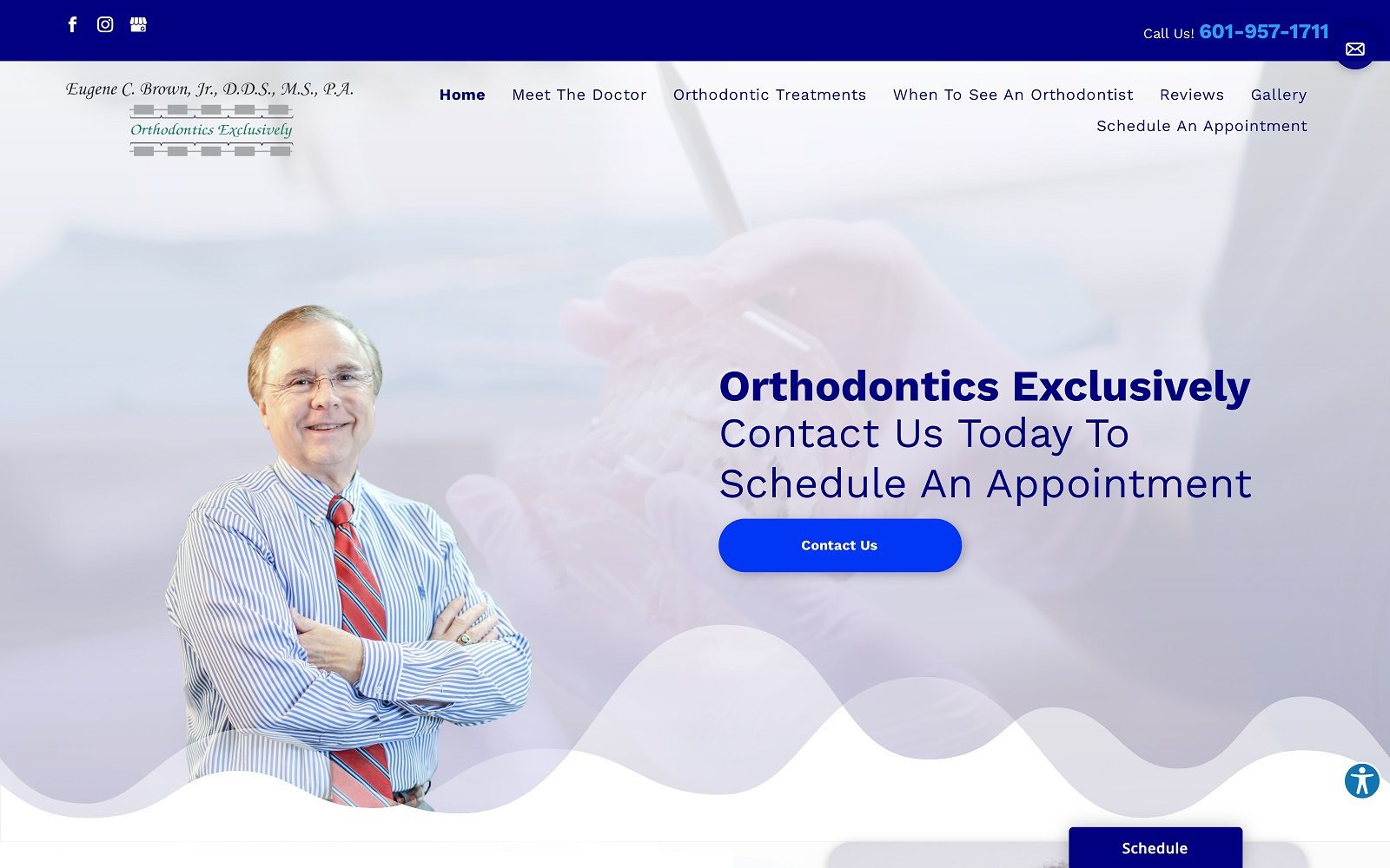 The Screenshot of Eugene C. Brown, Jr., DDS, MS dreugenebrown.com Website